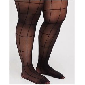 Torrid Windowpane Footed Tights